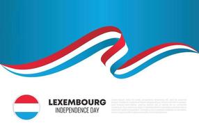 bannière de fond de la fête de l'indépendance du luxembourg avec drapeau pour la célébration nationale sur vecteur