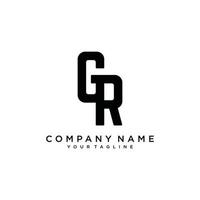 vecteur de conception de logo de lettre initiale gr ou rg.