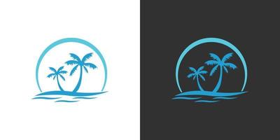 concept de conception de logo vectoriel île bleue.