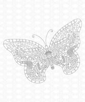 coloriage papillon mandala pour adulte vecteur