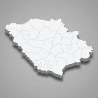 La carte isométrique 3d de l'oblast de poltava est une région de l'ukraine vecteur