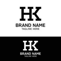 hk hk kh lettre monogramme modèle de conception de logo initial vecteur