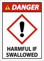 danger nocif en cas d'ingestion signe ghs sur fond blanc vecteur