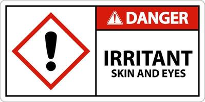 danger irritant ghs signe sur fond blanc vecteur