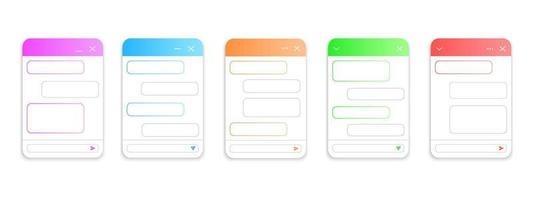 modèle de fenêtre de chatbot. exemple de service client de chat de vie. mise en page du bot de l'assistant virtuel. conception d'application de messagerie mobile vecteur