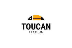 illustration de conception de logo toucan animal plat vecteur