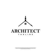 création de logo d'architecte sur fond isolé. architecture, modèle d'icône de symbole de logo vecteur