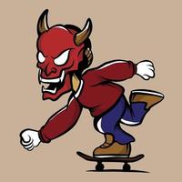 oni skate vector illustration faite pour les besoins publicitaires et ainsi de suite