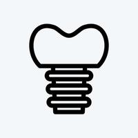 icône implant dentaire. adapté au symbole de la médecine. style de ligne. conception simple modifiable. vecteur de modèle de conception. illustration simple