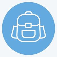 sac à dos icône. adapté au symbole de l'éducation. façon yeux bleus. conception simple modifiable. vecteur de modèle de conception. illustration simple
