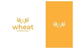 lettre w vecteur de conception de logo de grain de blé