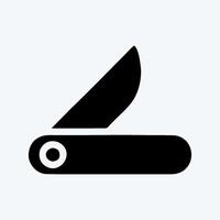 icône fermoir-couteau. adapté au symbole de l'éducation. style de glyphe. conception simple modifiable. vecteur de modèle de conception. simple illustration