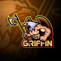 conception de mascotte de logo griffon esport vecteur