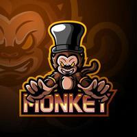 conception de mascotte de logo esport singe vecteur