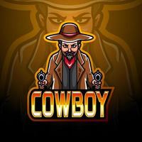 conception de mascotte de logo esport cowboy vecteur