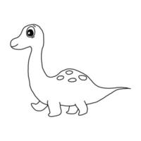 De jolies pages à colorier de dinosaures pour les enfants apprennent à dessiner vecteur