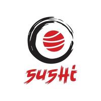 combinaison de logo de sushi vectoriel. nourriture japonaise et symbole ou icône de rouleau. modèle de conception de logo de fruits de mer unique. vecteur