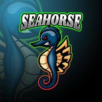 conception de mascotte de logo esport hippocampe vecteur