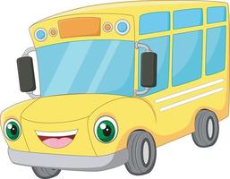 école de bus de dessin animé heureux drôle vecteur