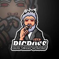 création de mascotte de logo esport big boss vecteur