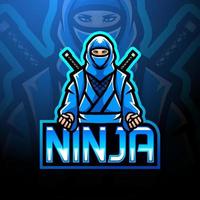 conception de mascotte de logo esport ninja vecteur