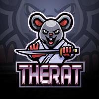 création de mascotte de logo esport rat vecteur