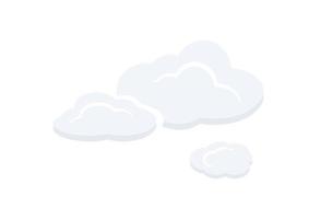vecteur de nuage de dessin animé isolé sur fond blanc