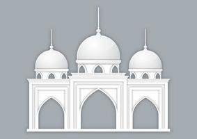 style de papier découpé de vecteur de mosquée
