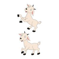 illustration vectorielle simple de dessin animé de chèvre mignon vecteur