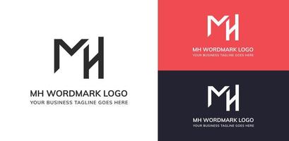 logo de typographie mh et logo moderne. vecteur haut de gamme.