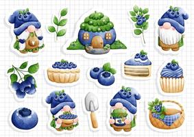 gnome de myrtille, gnome fruit.vector illustration vecteur