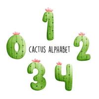 alphabet de cactus, lettre de cactus. illustration vectorielle vecteur