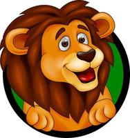 dessin animé heureux lion vecteur