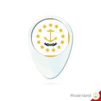 usa état rhode island drapeau emplacement carte pin icône sur fond blanc. vecteur