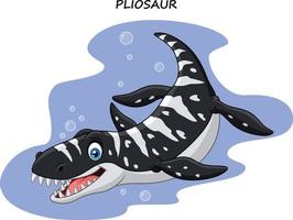 dessin animé souriant pliosaure vecteur