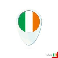 icône de broche de carte de localisation du drapeau irlandais sur fond blanc. vecteur