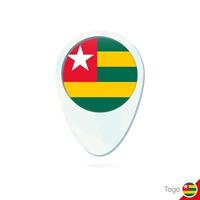 icône de broche de carte de localisation du drapeau togo sur fond blanc. vecteur