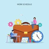 vecteur de concept d'horaire de travail. horaire de la semaine, plan journalier, organisateur de travail.