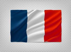 drapeau français. objet vectoriel 3d isolé sur fond transparent