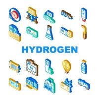 vecteur d'icônes de collecte de gaz d'énergie hydrogène