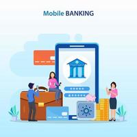 vecteur d'illustration de concept de banque mobile.