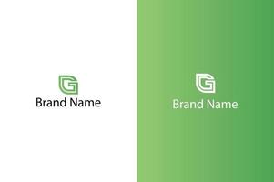 lettre initiale abstraite g et logo de la feuille. couleur verte isolée sur fond blanc et vert. utilisable pour les logos d'entreprise et de marque. élément de modèle de conception de logo vectoriel plat.