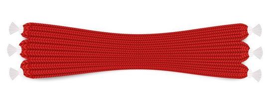 écharpe rouge d'hiver. vêtements d'hiver tricotés en laine. style réaliste. illustration vectorielle sur fond blanc.