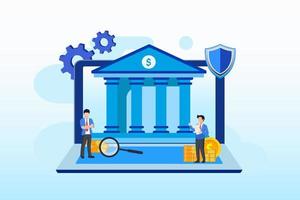 concept de banque en ligne et de dépôt de garantie vecteur