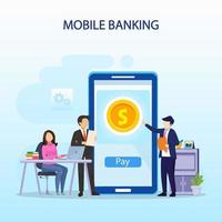 vecteur d'illustration de concept de banque mobile.