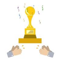 trophée avec les mains applaudir. vecteur