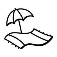 icône de doodle moderne de tapis de plage vecteur