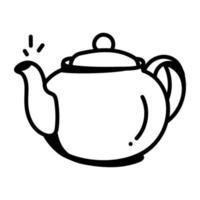 une conception d'icône de doodle de bouilloire à thé vecteur
