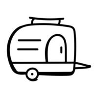 icône moderne dessinée à la main de camping-car vecteur