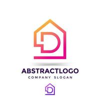 d lettre initiale logo design icône moderne monogramme créatif pour l'immobilier vecteur
